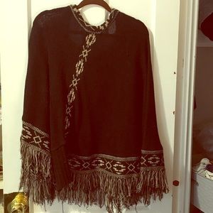Woven plank poncho